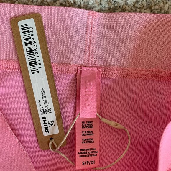 Skims Women's Soft Lounge Two Piece Tank Top Short Set, Bubblegum Pink, S/S NWT - Picture 5 of 6